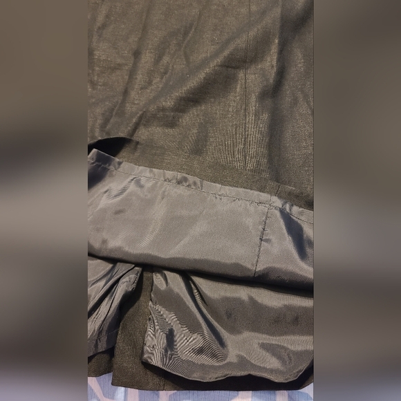 Black Sheath Dress 10 Shoulder Pads Lined Linen Blend Adolfo Studio VTG - Picture 4 of 8